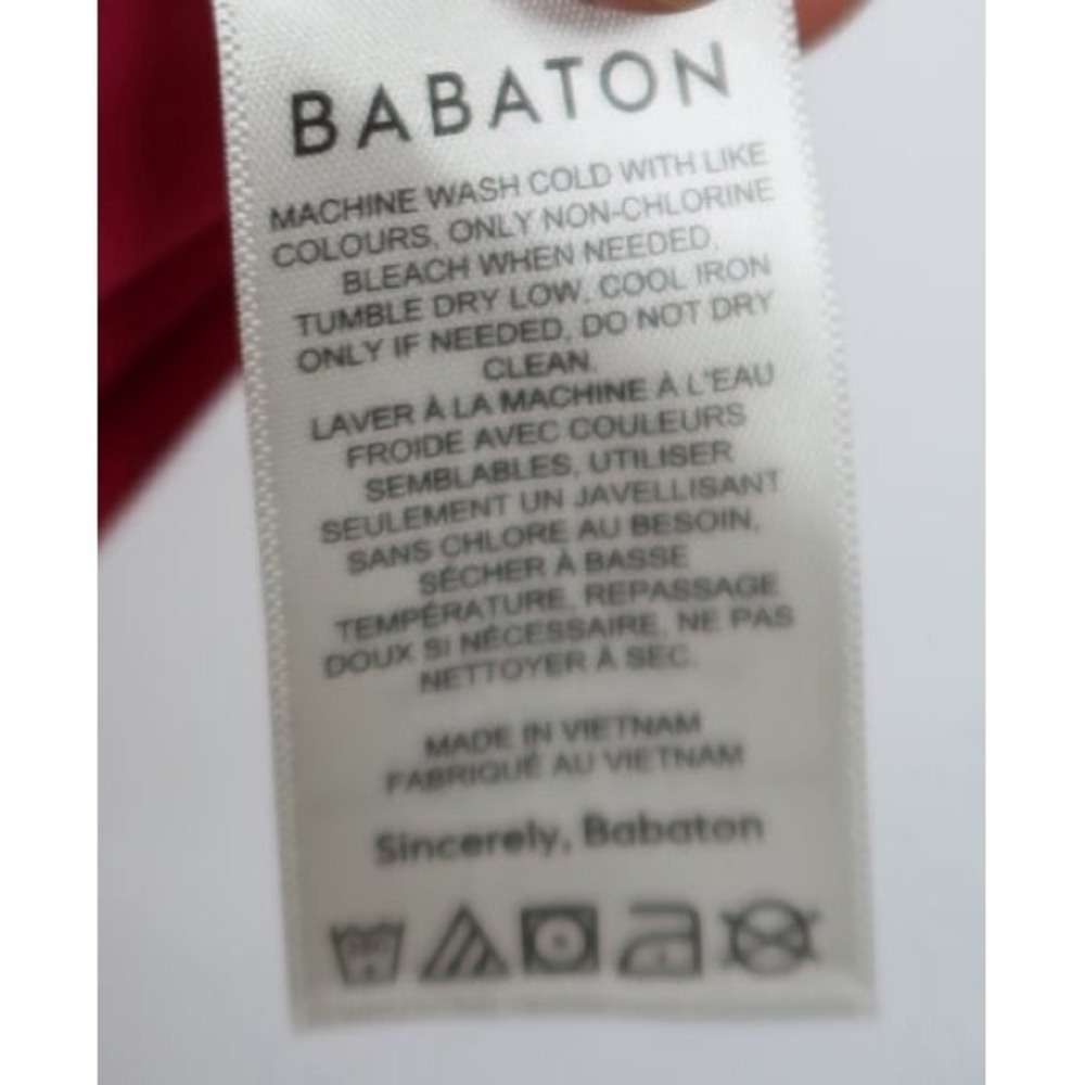 Babaton Aritzia Contour Cropped Tee Hot Pink Short Sleeve Fitted Crop Top Sz L - Picture 4 of 5